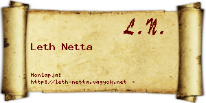 Leth Netta névjegykártya