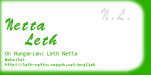 netta leth business card
